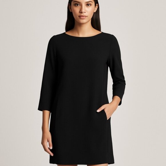 Vince Black 3/4 Sleeve Shift Dress Women’s Size 4 - Picture 1 of 11